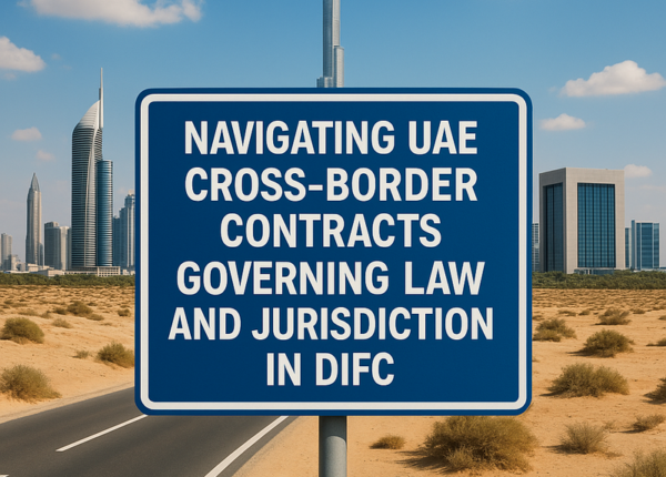 Diagram comparing DIFC and UAE courts for cross-border contract enforcement