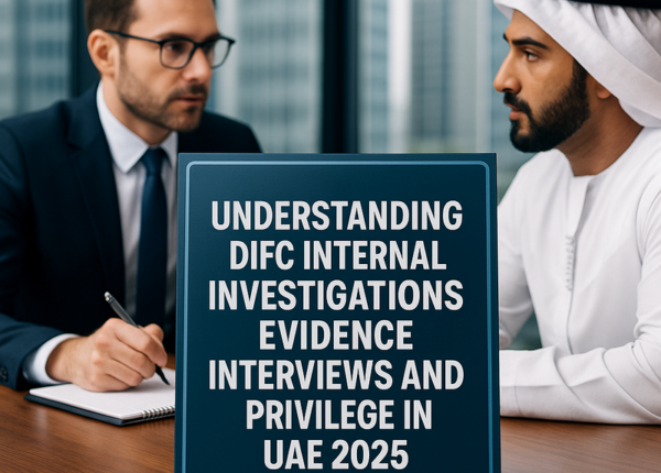 DIFC legal consultant conducts internal investigation in modern UAE office
