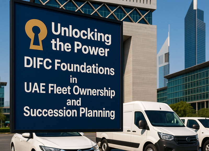 Diagram showing DIFC Foundation structure for UAE fleet asset protection and succession