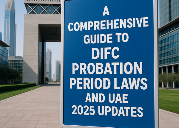 Consultant meeting discussing DIFC probation law updates in Dubai office