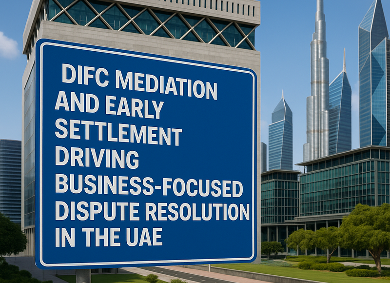 Business professionals in a mediation session at the DIFC in Dubai