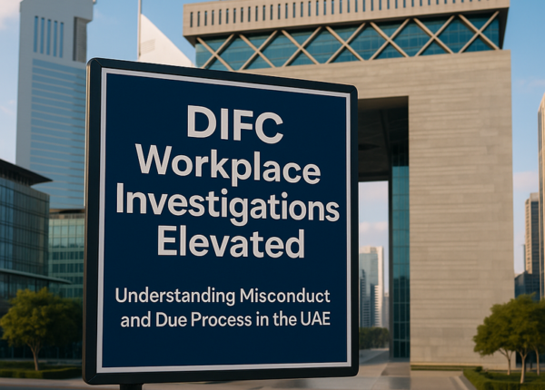 Diagram illustrating the misconduct investigation process as per UAE and DIFC laws