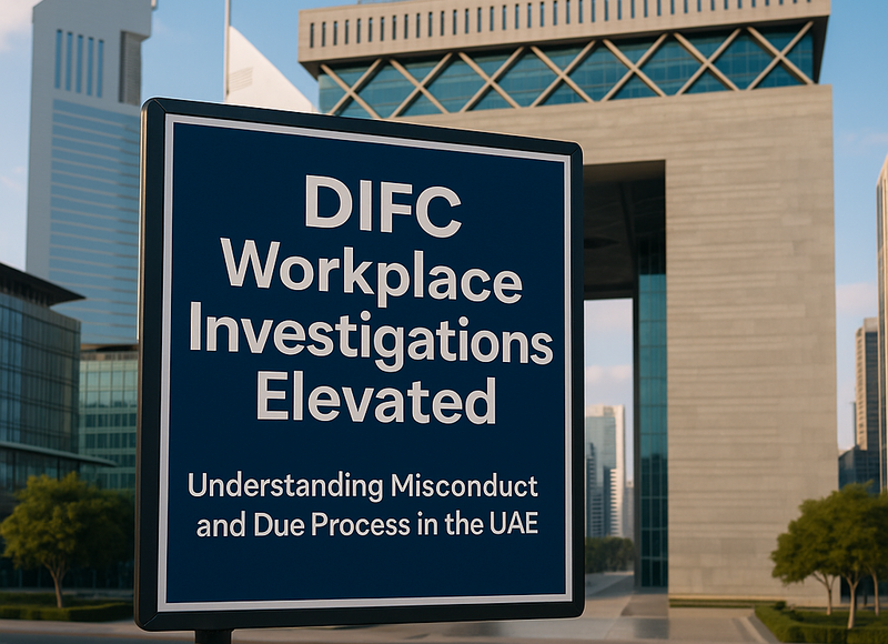 Diagram illustrating the misconduct investigation process as per UAE and DIFC laws