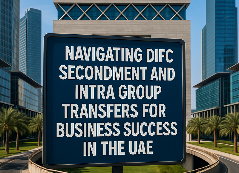 Business professionals discussing legal compliance for DIFC employee secondment in Dubai