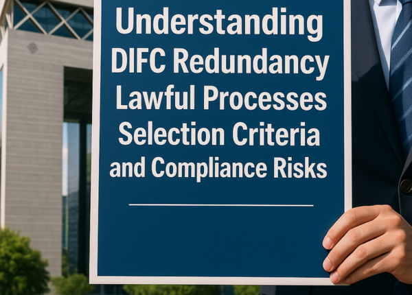 Lawyer advising business team on DIFC redundancy compliance process