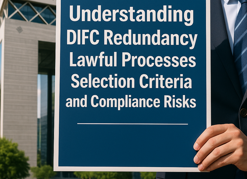 Lawyer advising business team on DIFC redundancy compliance process