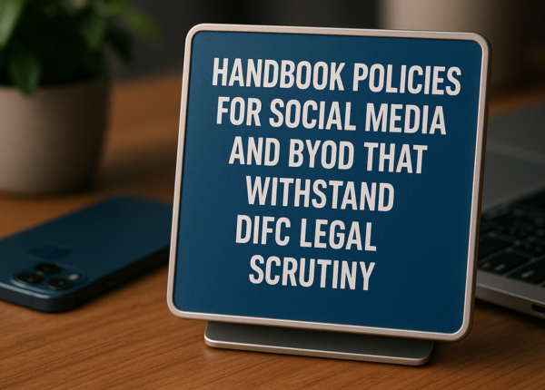Handbook policies for BYOD and social media compliance in DIFC UAE