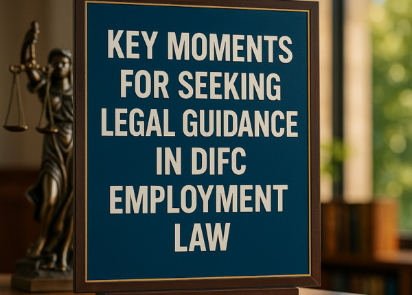 Lawyer advising client on DIFC employment law scenarios in Dubai office