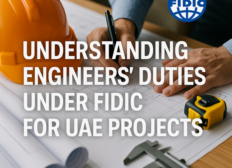 UAE construction site with project engineer overseeing blueprints