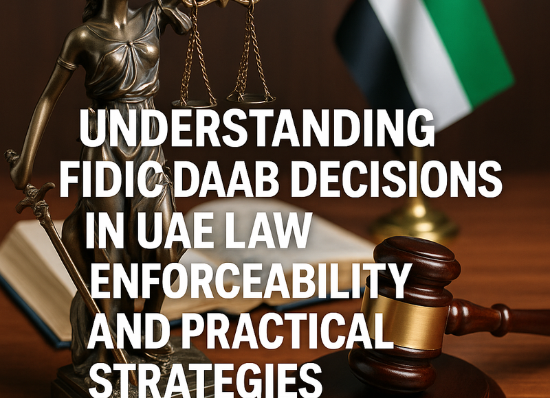 Diagram showing how FIDIC DAAB decisions are enforced in UAE construction law