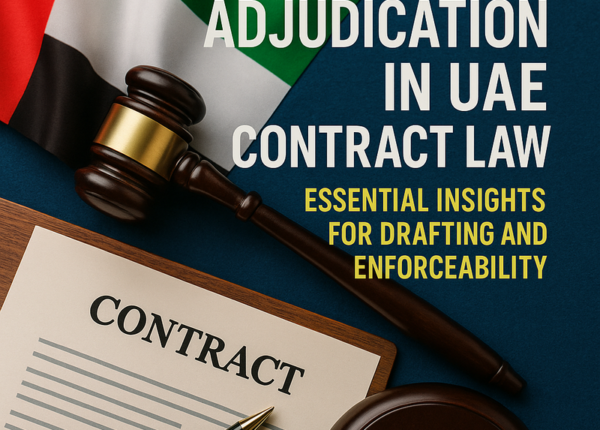 Illustration depicting contract adjudication process in UAE legal context