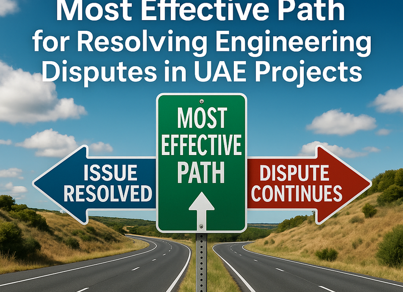 Dispute resolution in UAE engineering projects, engineer determination versus dispute board diagram