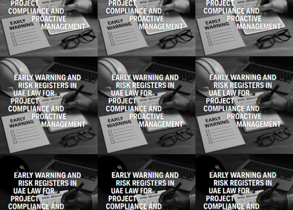 Early warning and risk register flowchart showing UAE legal compliance steps