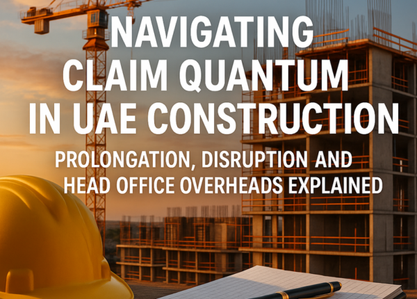 A legal consultant analyzing UAE construction claim documents and project records.