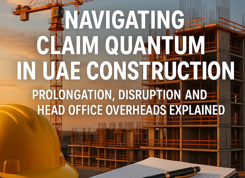A legal consultant analyzing UAE construction claim documents and project records.