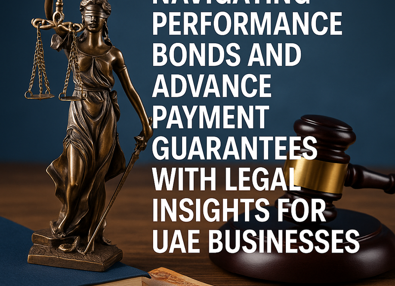 Visual showing performance bond process and compliance steps in the UAE legal context