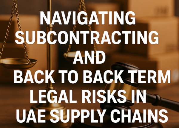 Visual summary of legal compliance and subcontracting risks in UAE supply chains