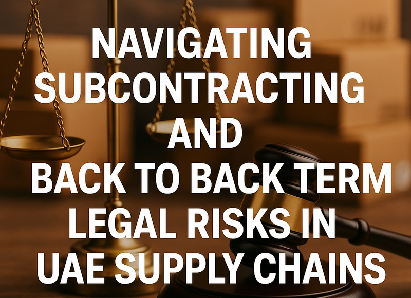 Visual summary of legal compliance and subcontracting risks in UAE supply chains