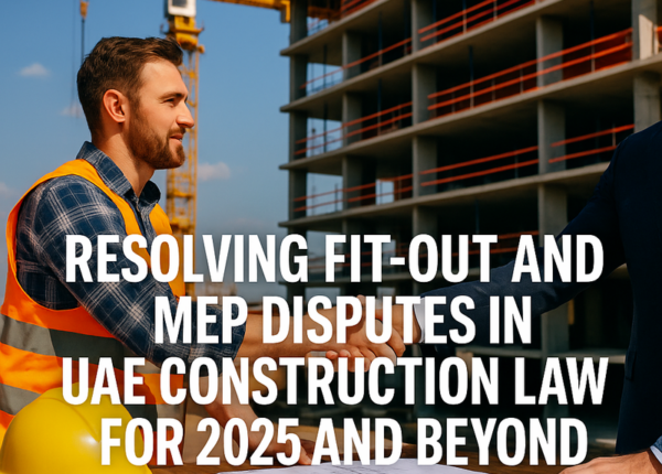 A professional flowchart showing UAE legal compliance steps for fit-out and MEP projects