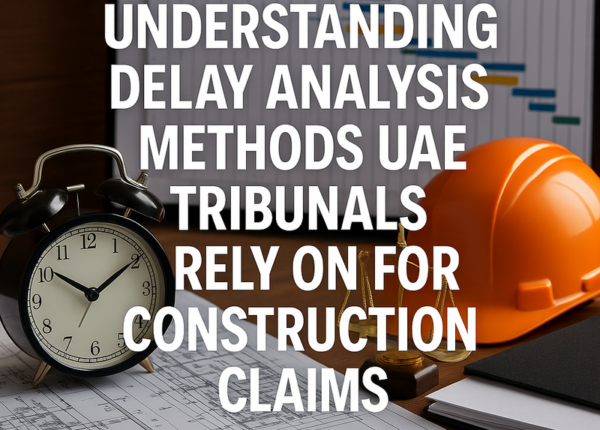 Diagram comparing CPM, TIA, and Windows delay analysis methods for UAE construction disputes