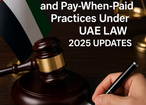 Business professionals reviewing UAE contract payment clauses and dispute procedures