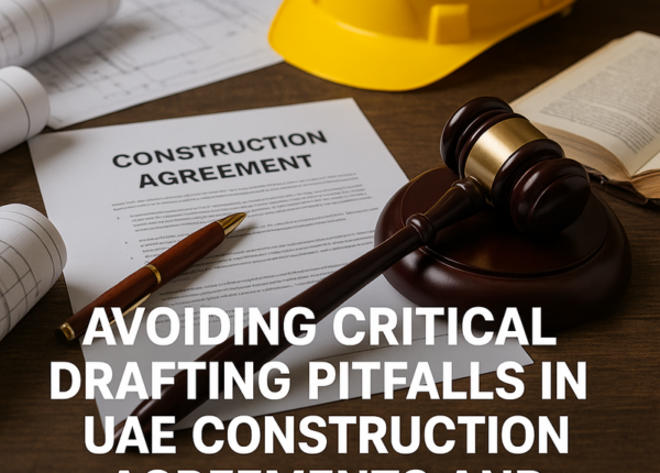 Legal consultant reviewing construction contract documents in UAE