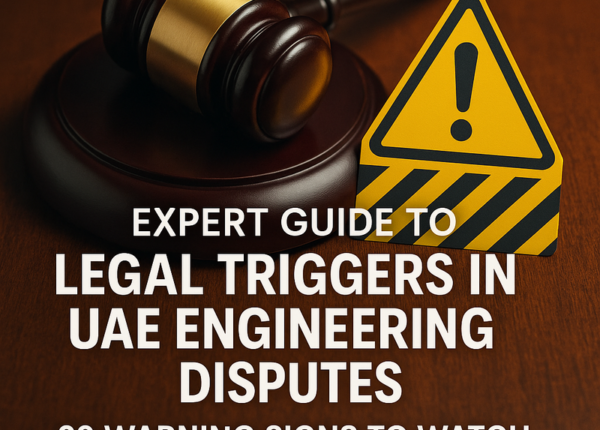 Legal consultant reviewing engineering contract in UAE office