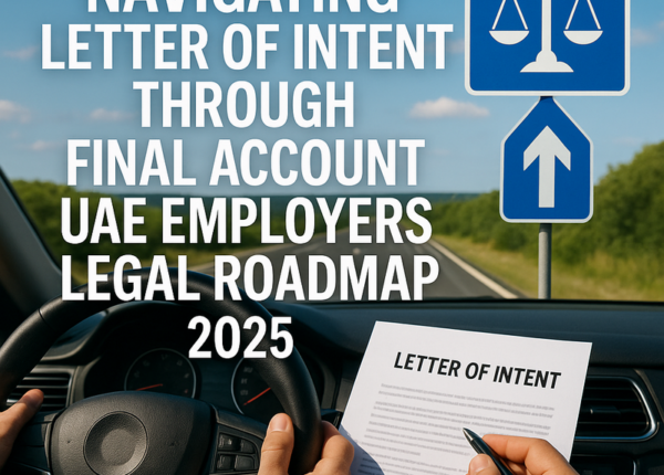 Compliance diagram showing UAE employment process from LOI to final account settlements.