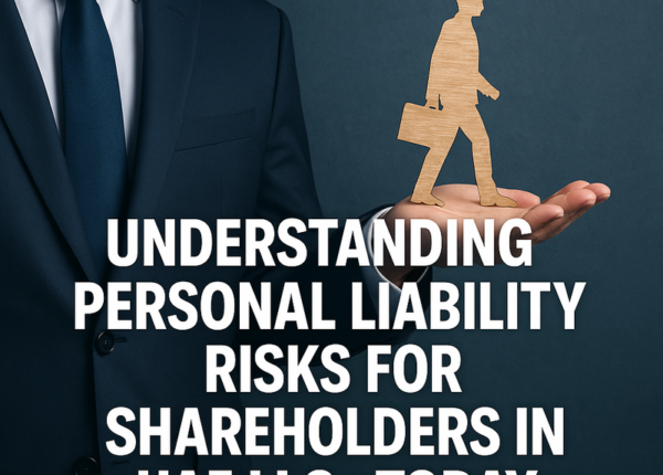 Two businesspeople reviewing UAE company law compliance documents.