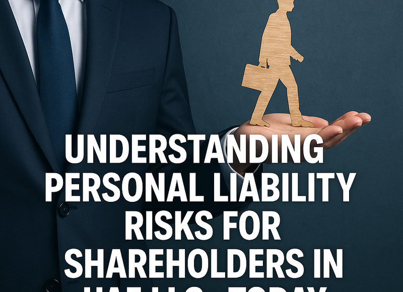 Two businesspeople reviewing UAE company law compliance documents.