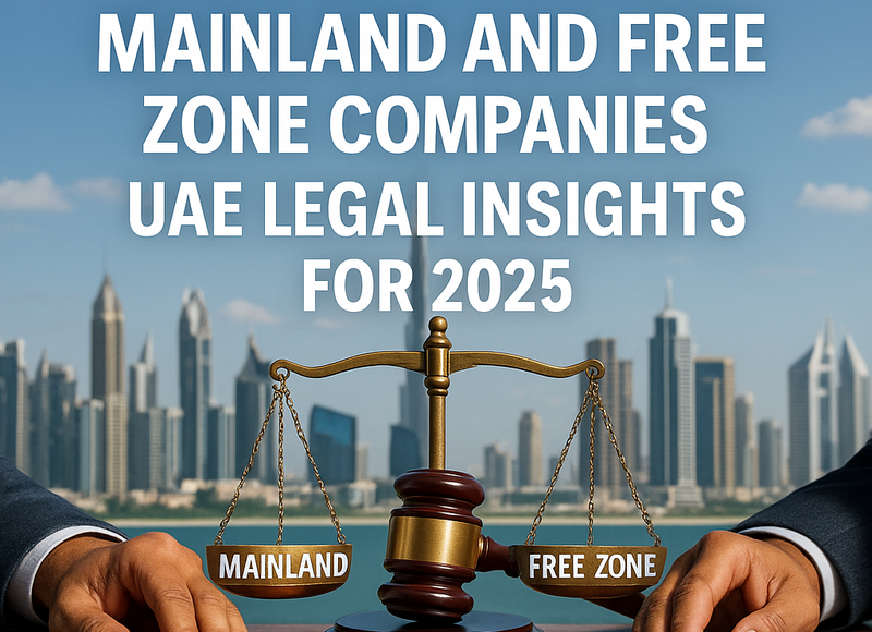 Comparison chart of legal differences between UAE mainland and free zone companies