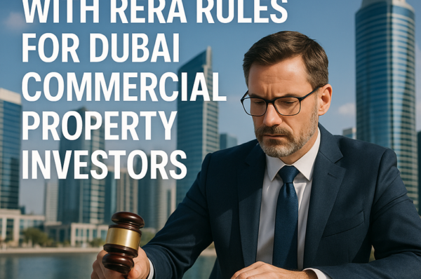 Dubai skyline with commercial buildings symbolizing RERA compliance for investors