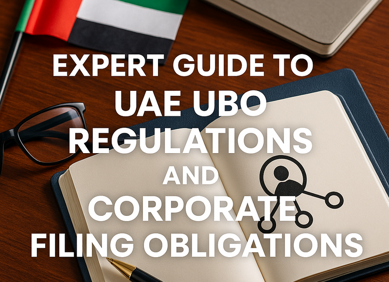 Diagram illustrating the Ultimate Beneficial Owner filing process for UAE companies
