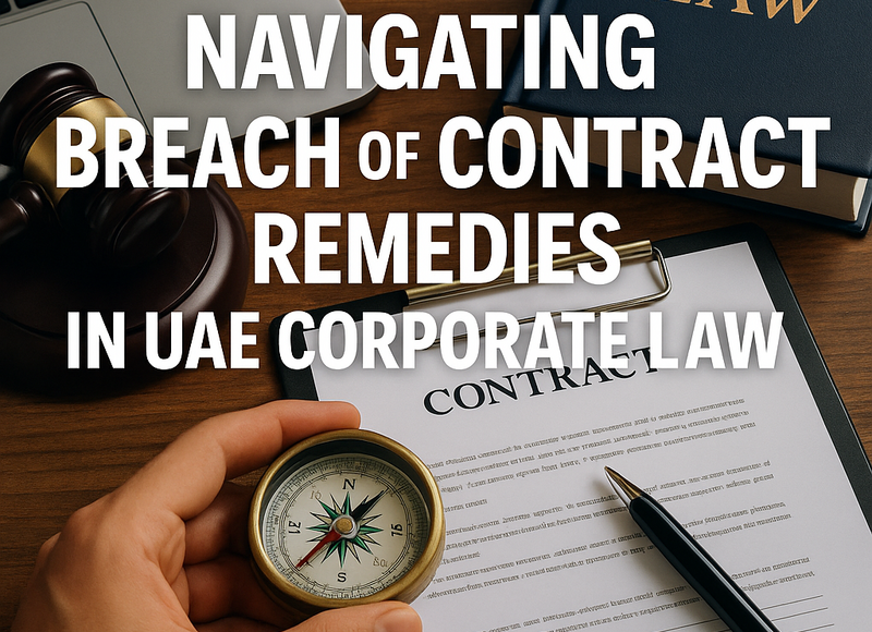 Business professionals in a UAE office reviewing a contract with legal documents on a conference table.