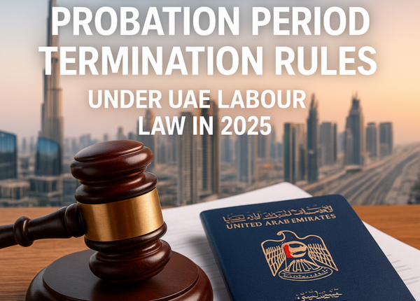 Checklist and flowchart illustrating UAE probation period termination rules