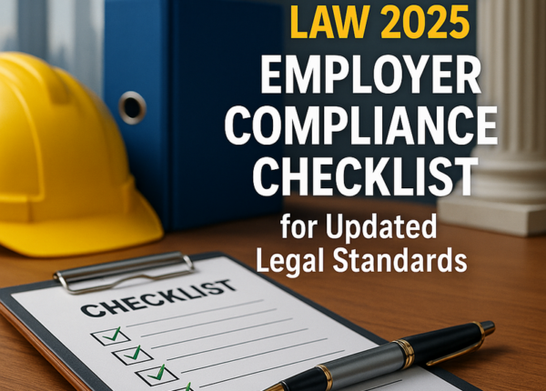 Employer reviewing updated UAE Labour Law compliance checklist in a modern office.