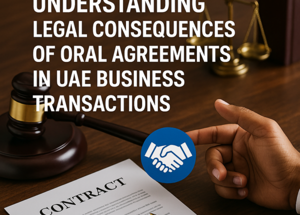 Business executives in UAE law office discussing contract formalities and compliance
