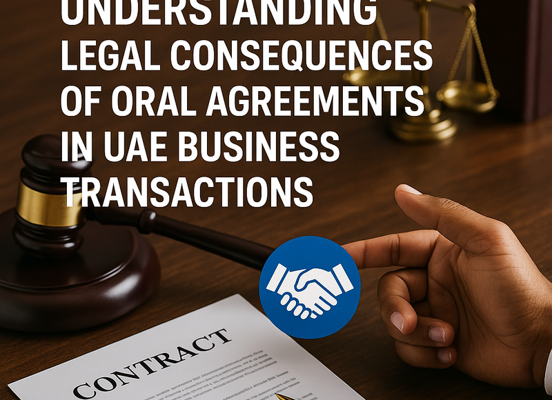 Business executives in UAE law office discussing contract formalities and compliance