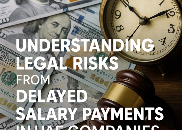 Legal consultant reviewing UAE labour law documents for salary payment compliance