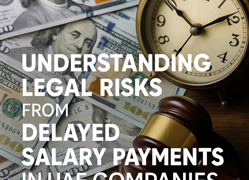 Legal consultant reviewing UAE labour law documents for salary payment compliance