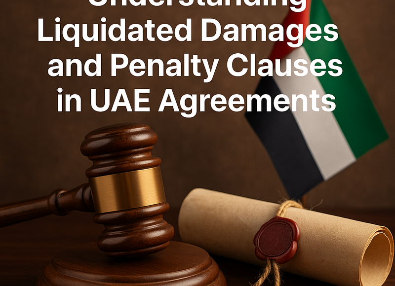 Legal consultants analyzing contract damages clauses for compliance in the UAE.