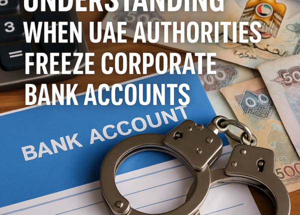 UAE authorities reviewing documents for a business bank account freeze
