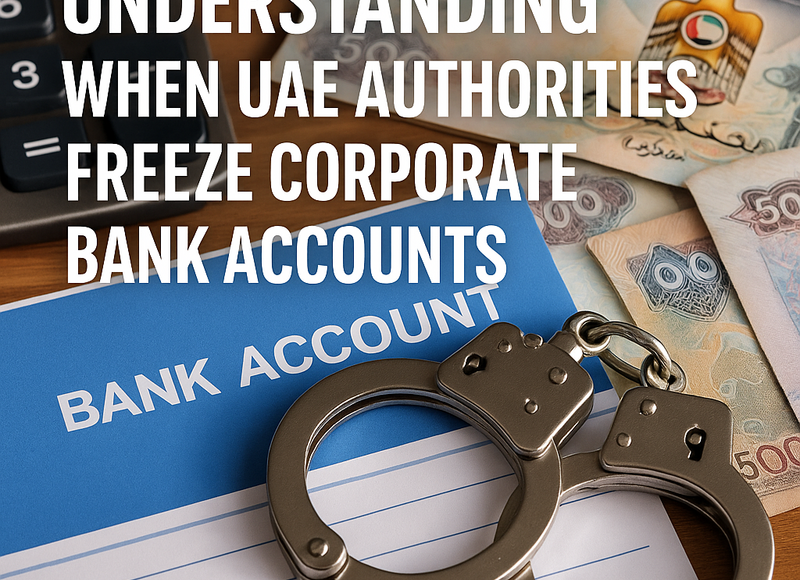 UAE authorities reviewing documents for a business bank account freeze
